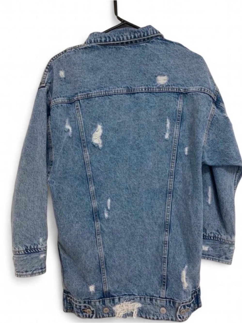 Pull&Bear Distressed Denim Jacket - Picture 3 of 8